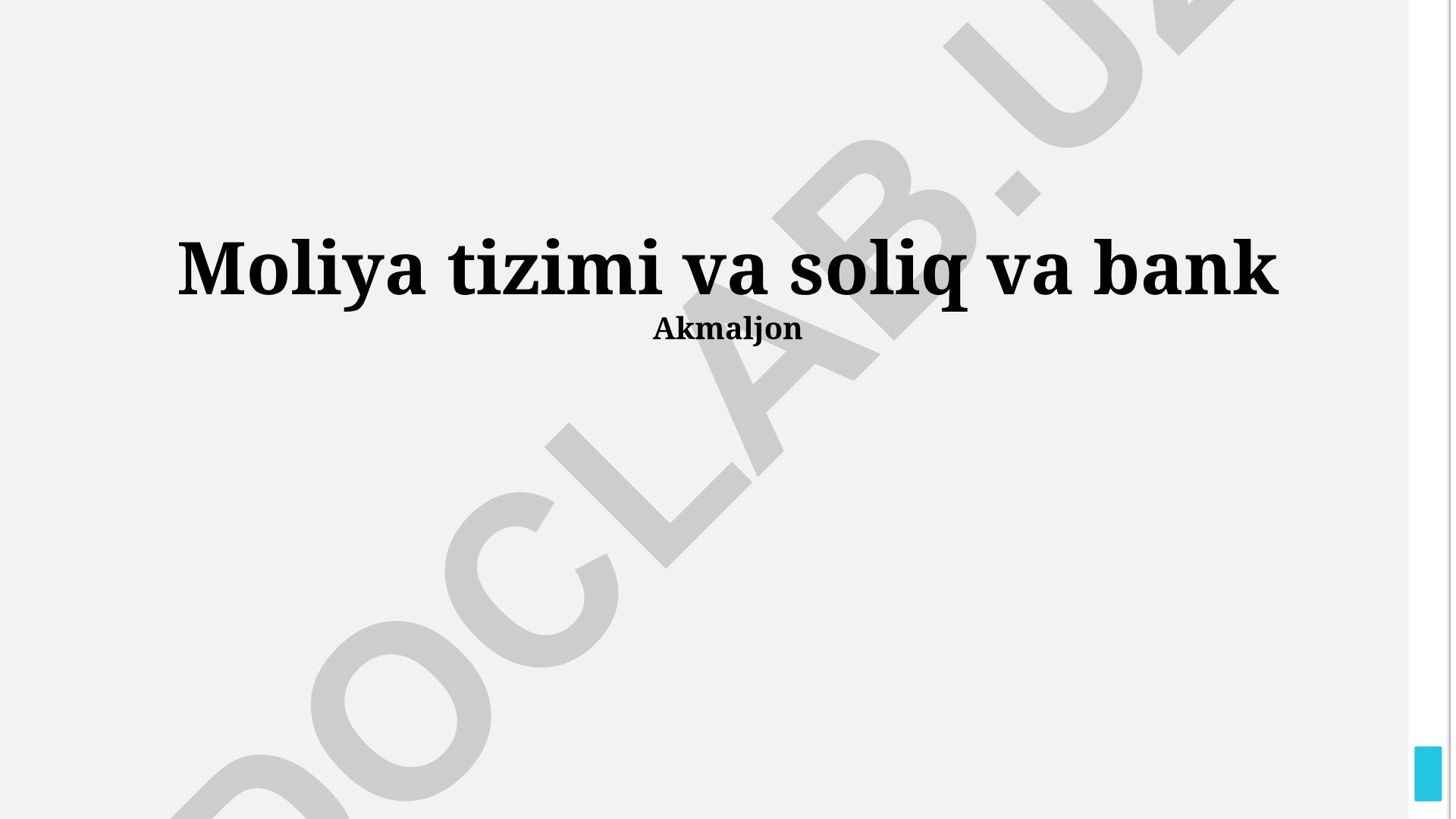 Moliya tizimi va soliq va bank tizimlari