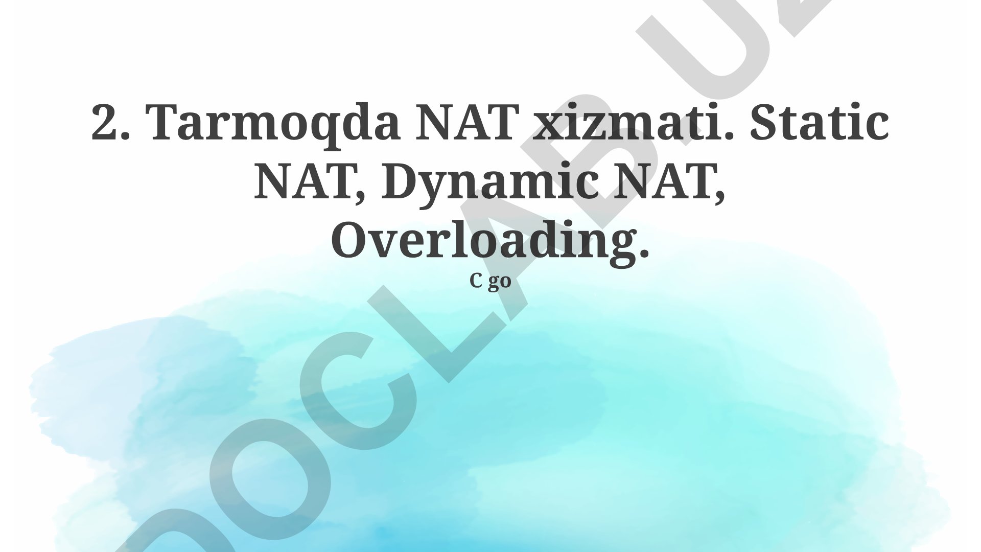 Tarmoq manzilini tarjima qilish (NAT) xizmati turlari