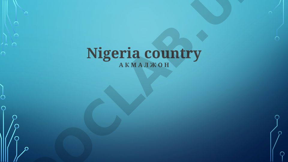Nigeria mamlakatining iqtisodiyoti, madaniyati va ijtimoiy muammolari