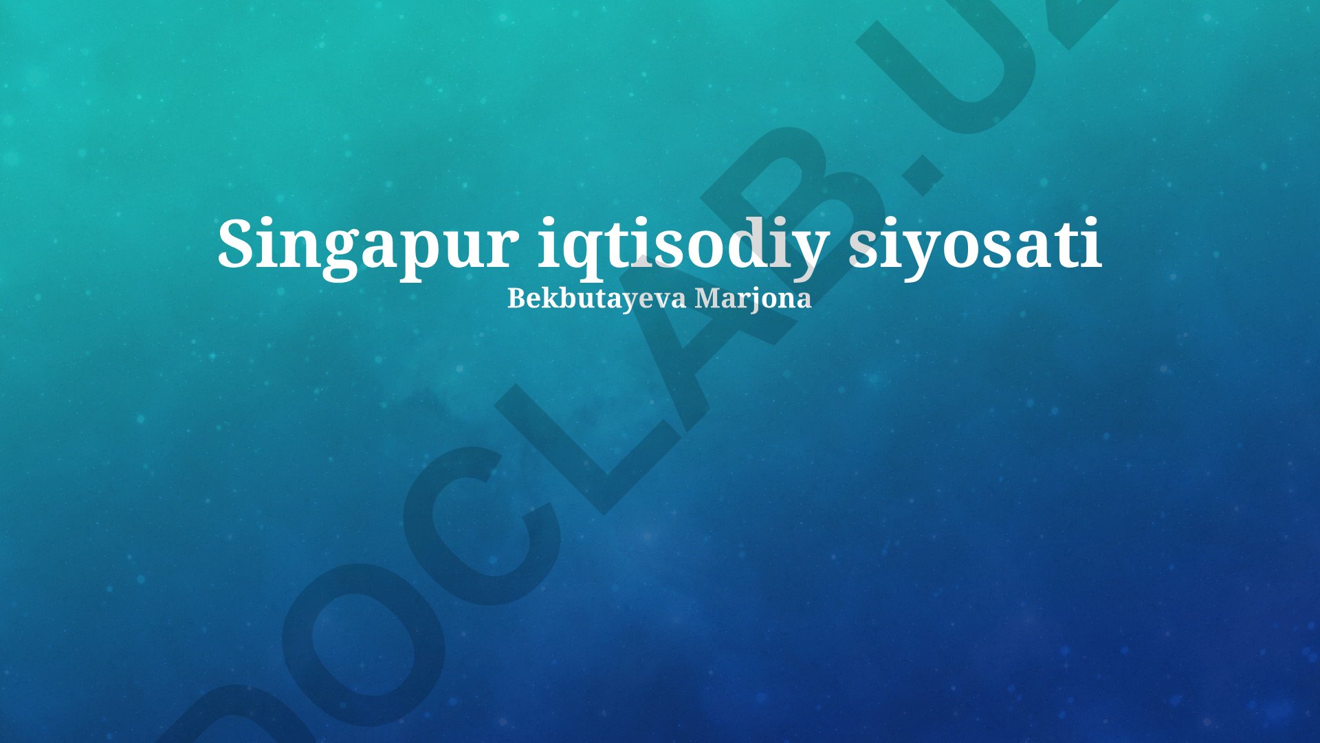 Singapur iqtisodiy siyosati
