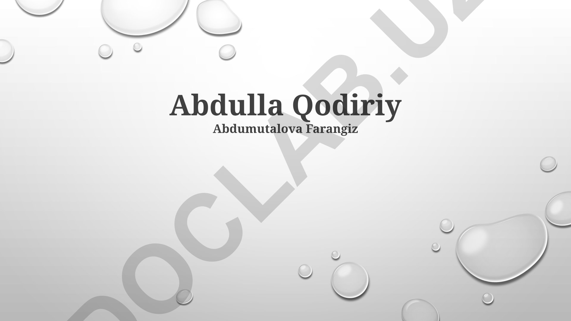 Abdulla Qodiriyning hayoti, ijodi va "O'tkan kunlar" romanining tahlili