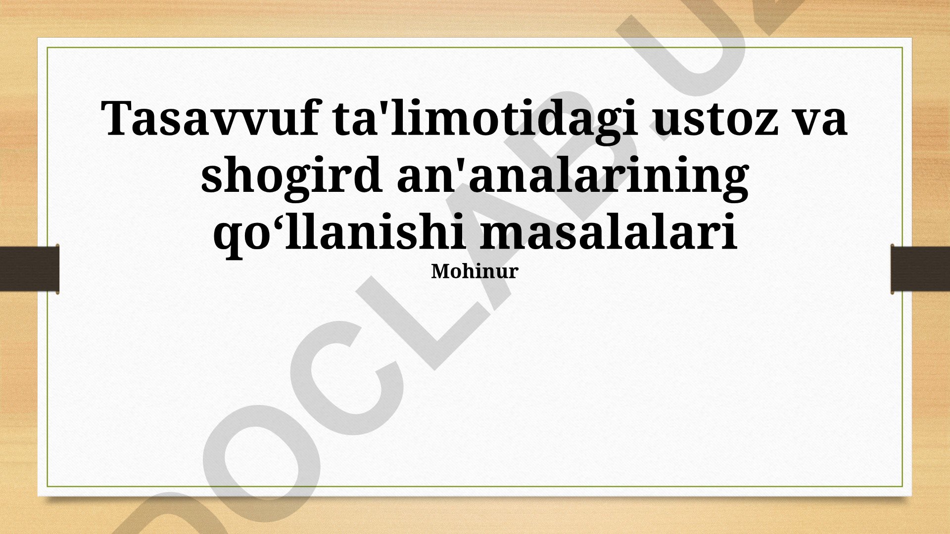 Sufizmda ustoz-shogird an'analarining qo'llanilishi va muammolari