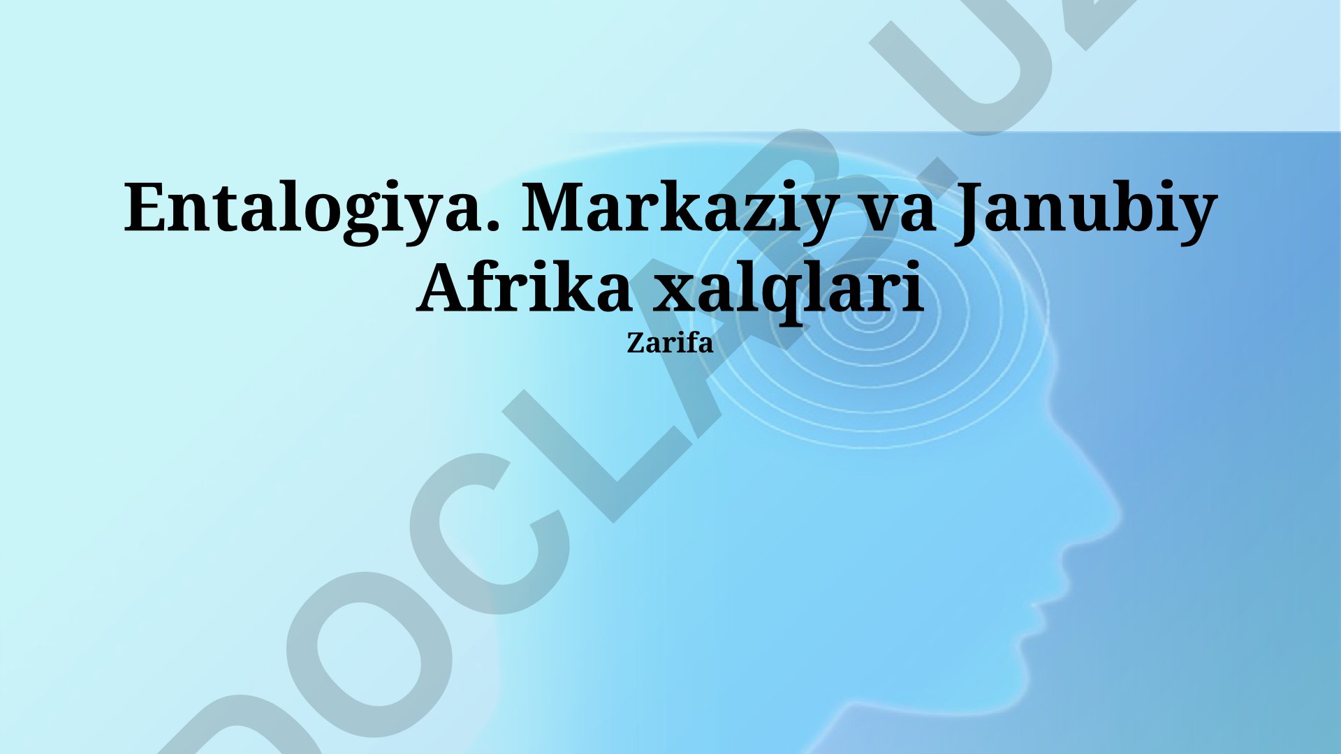Markaziy va Janubiy Afrika xalqlarining entomologiyasi