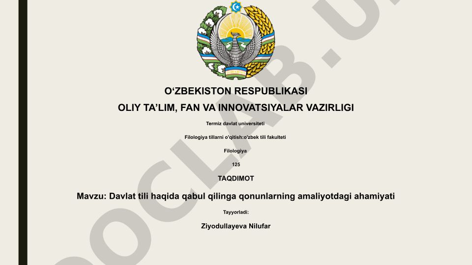 Davlat tili haqida qabul qilingan qonunlarning amaliyotdagi ahamiyati