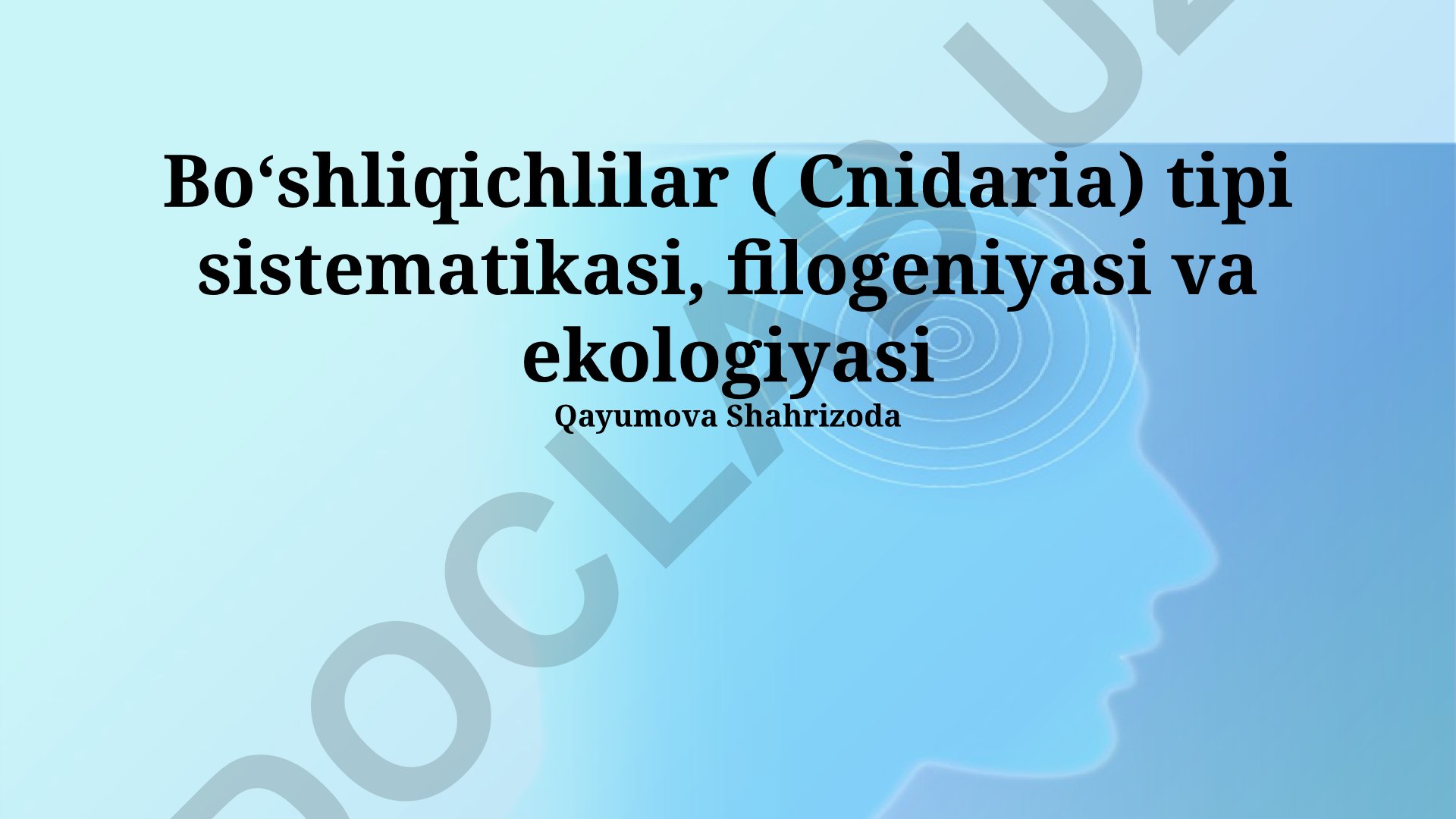 Cnidaria tipi sistematikasi, filogeniyasi va ekologiyasi