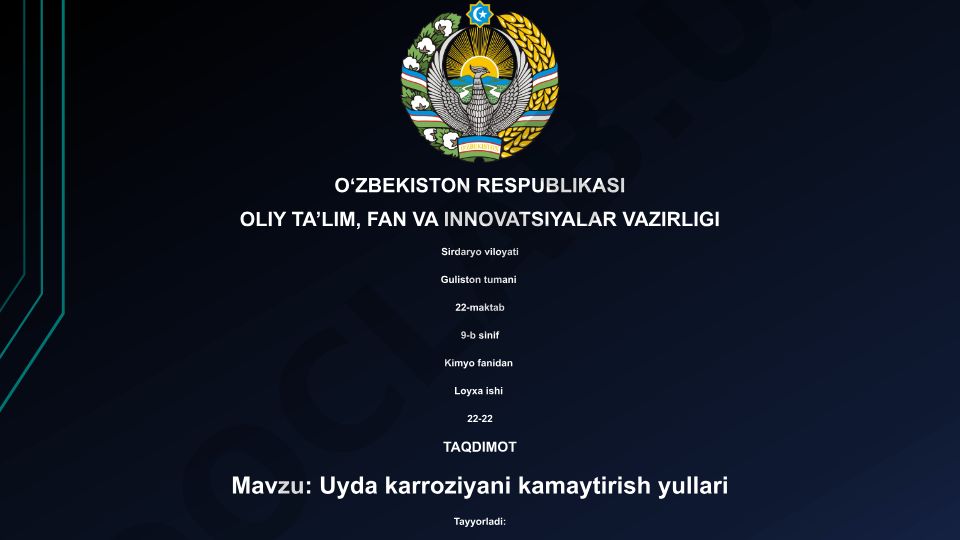 Uyda karroziyani kamaytirish yullari