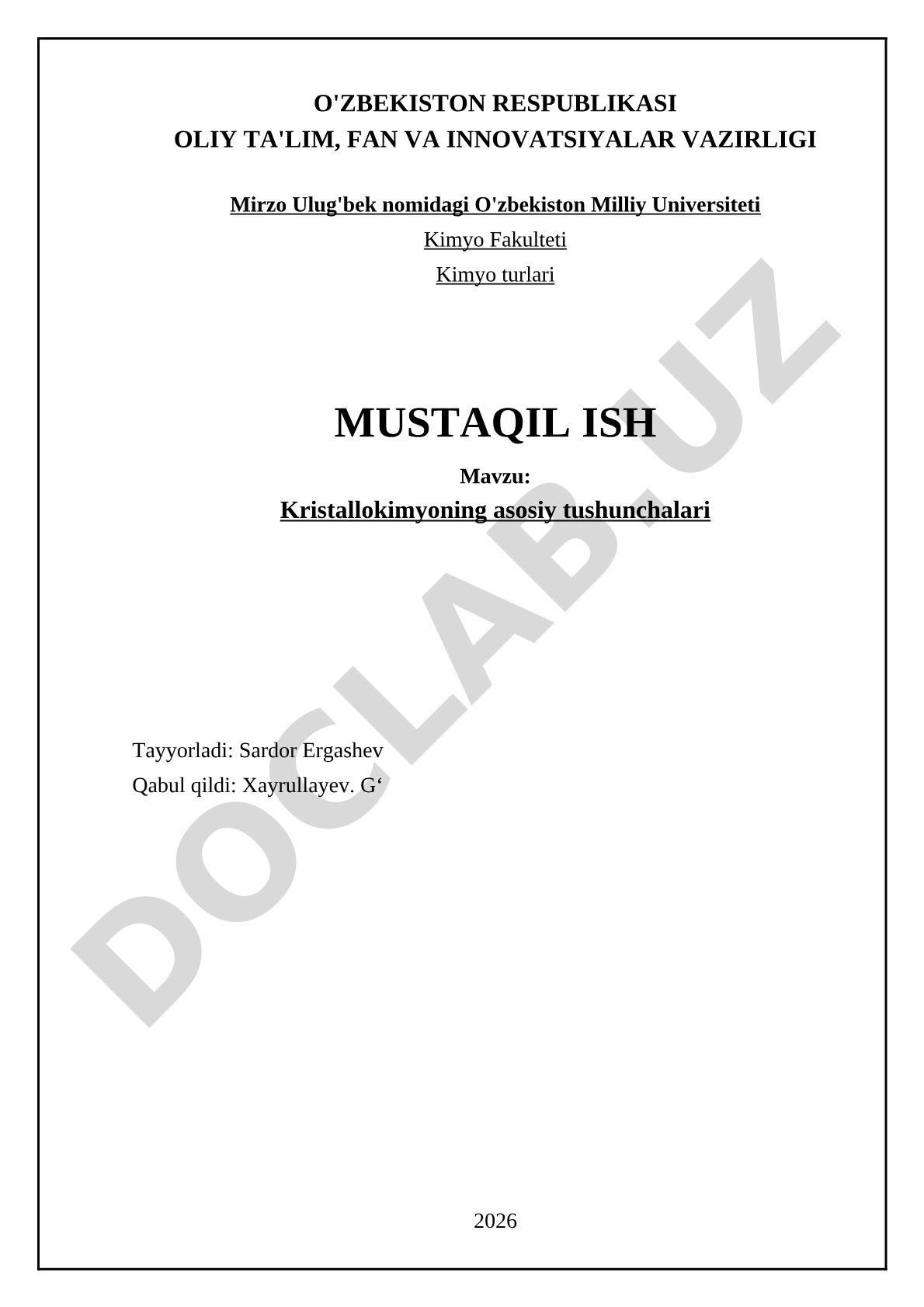 Kristallokimyoning asosiy tushunchalari