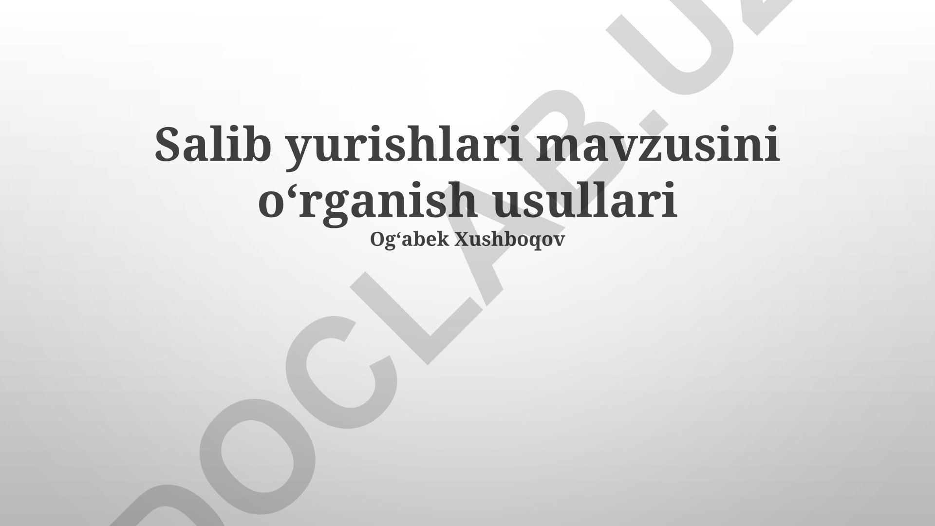 Salib yurishlari mavzusini oʻrganish usullari
