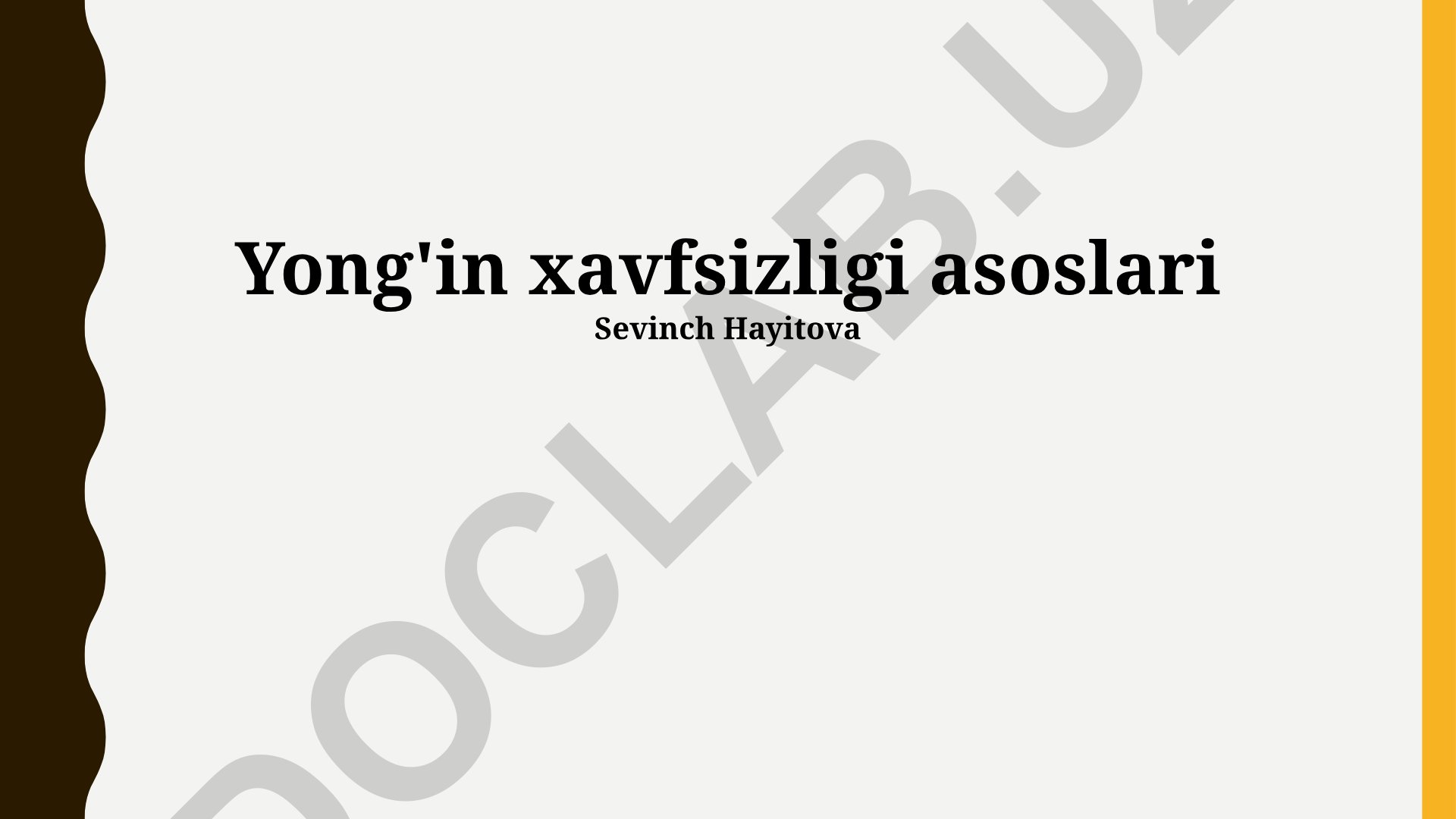 Yong'in xavfsizligi asoslari