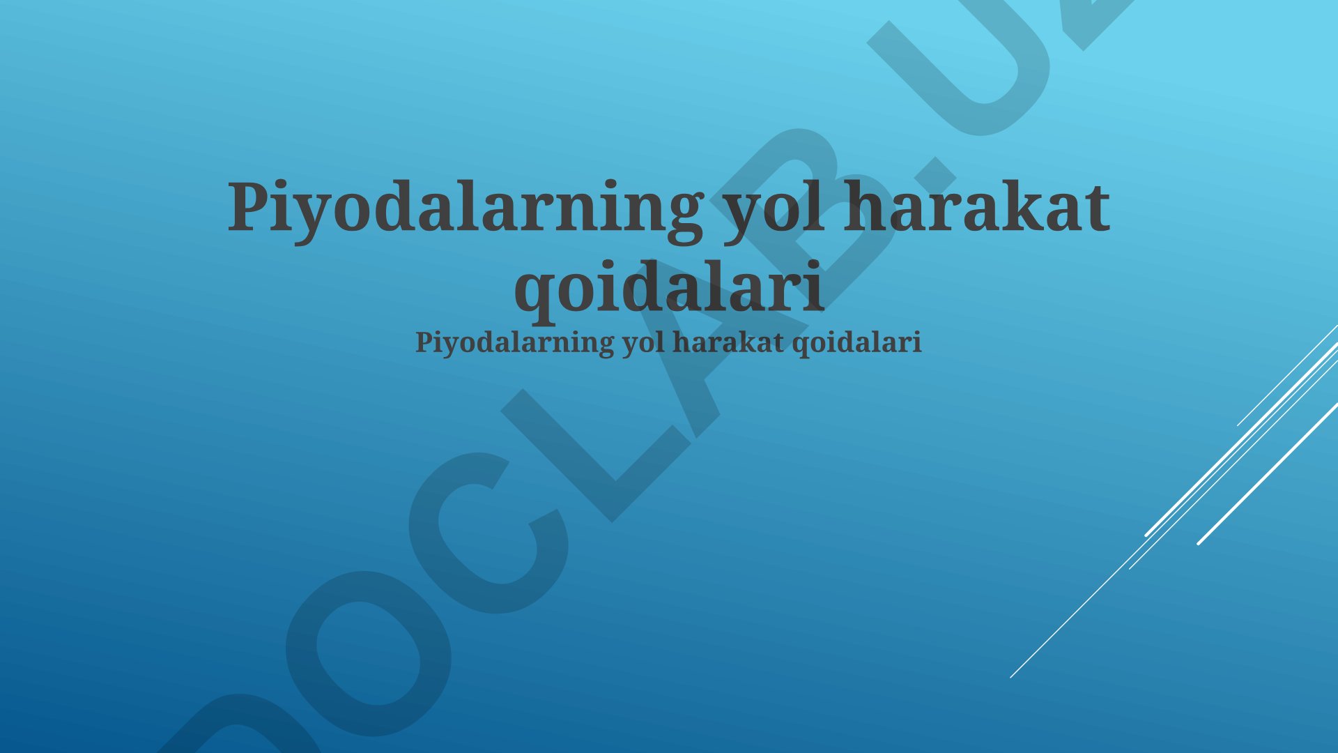 Piyodalarning yol harakat qoidalari