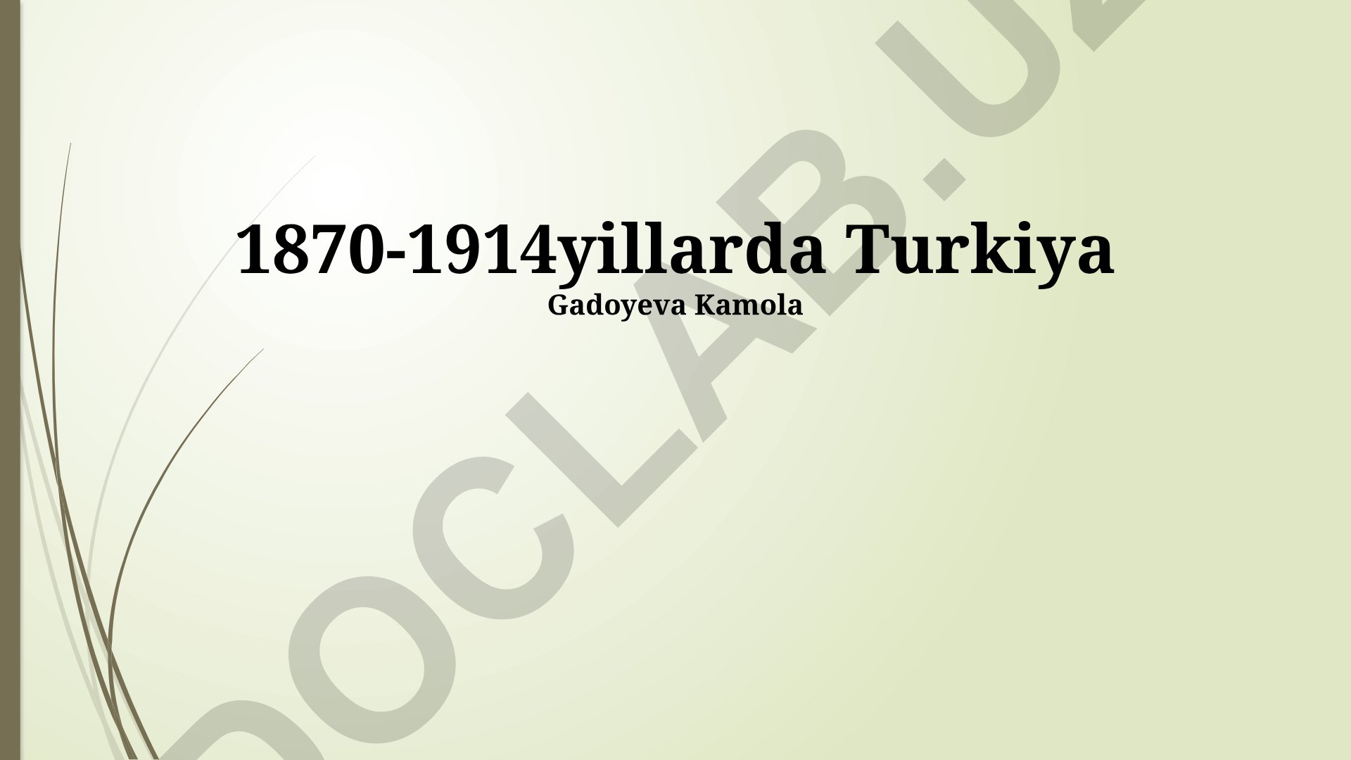 1870-1914 yillarda Turkiyaning ichki va tashqi siyosati, jamiyati va madaniyati
