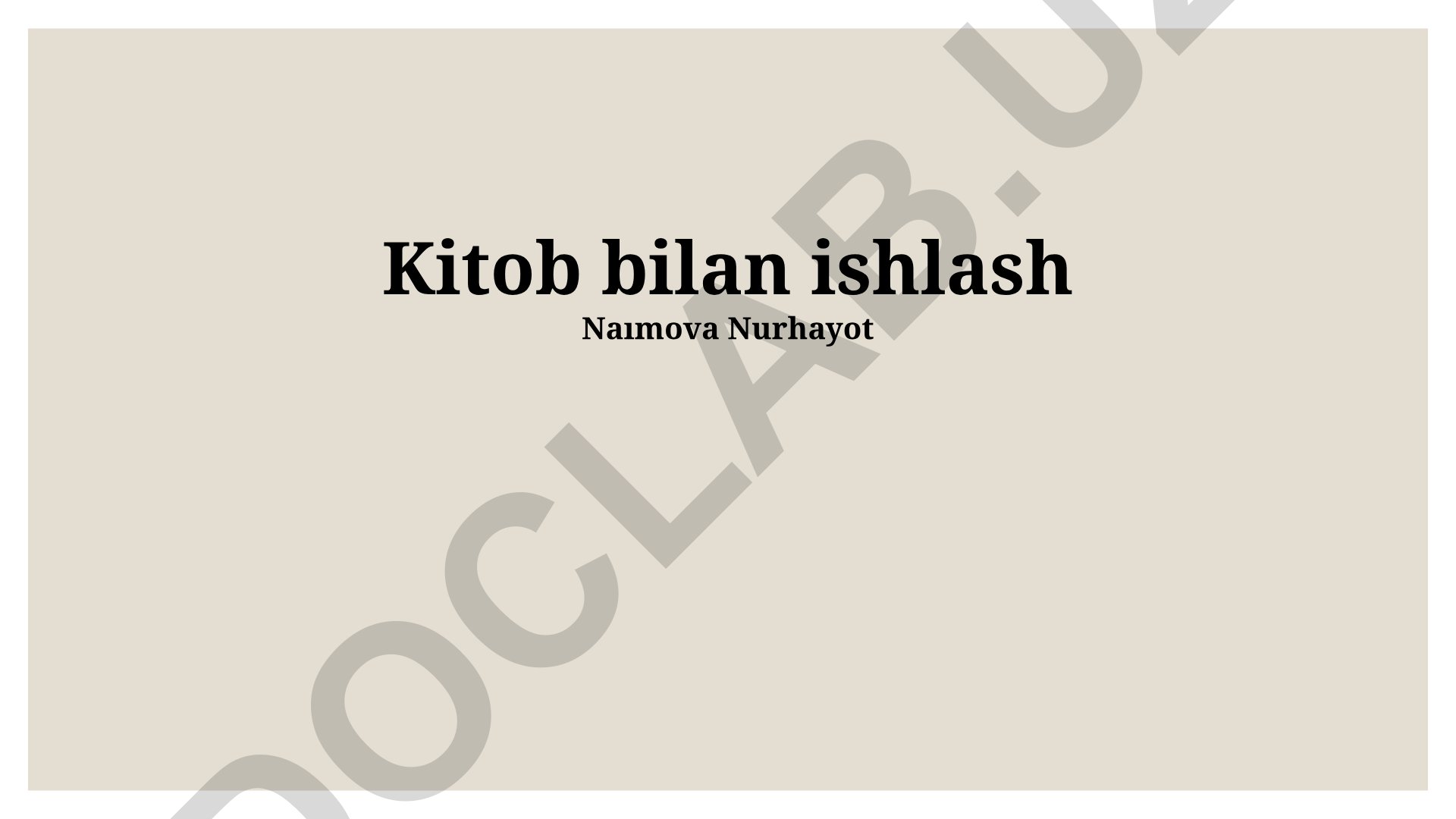 Kitob bilan ishlash usullari va tahlili