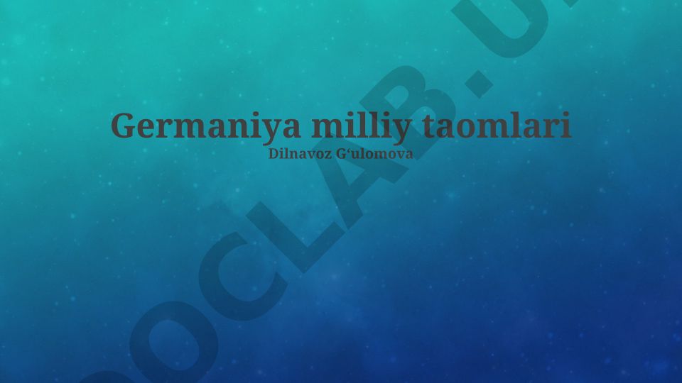 Germaniya milliy taomlari: regional xilma-xillik va klassiklar