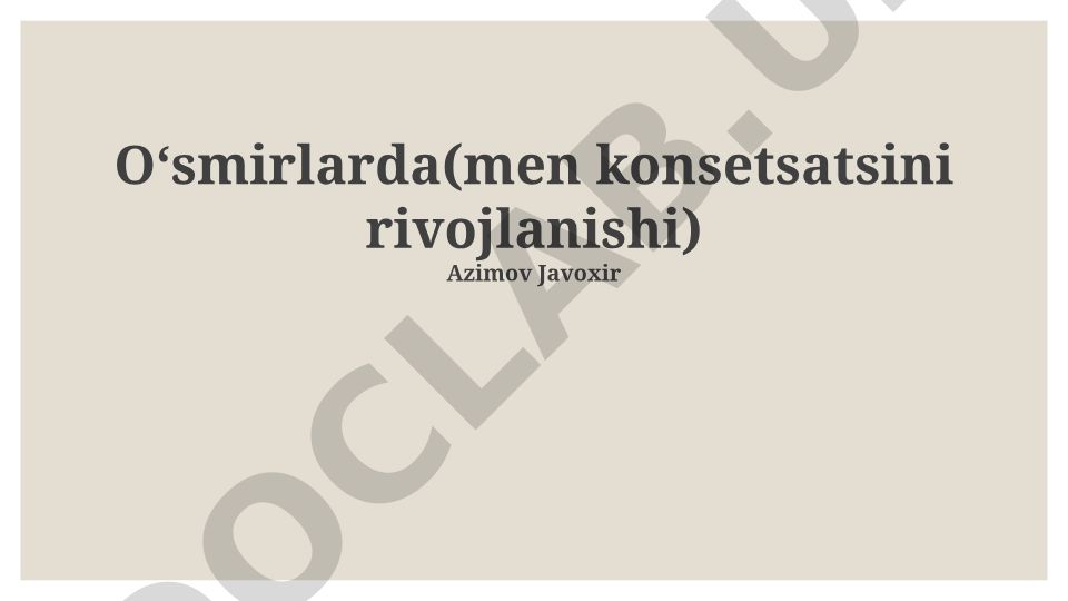 Oʻsmirlarda eʼtiborni jamlashni rivojlantirish