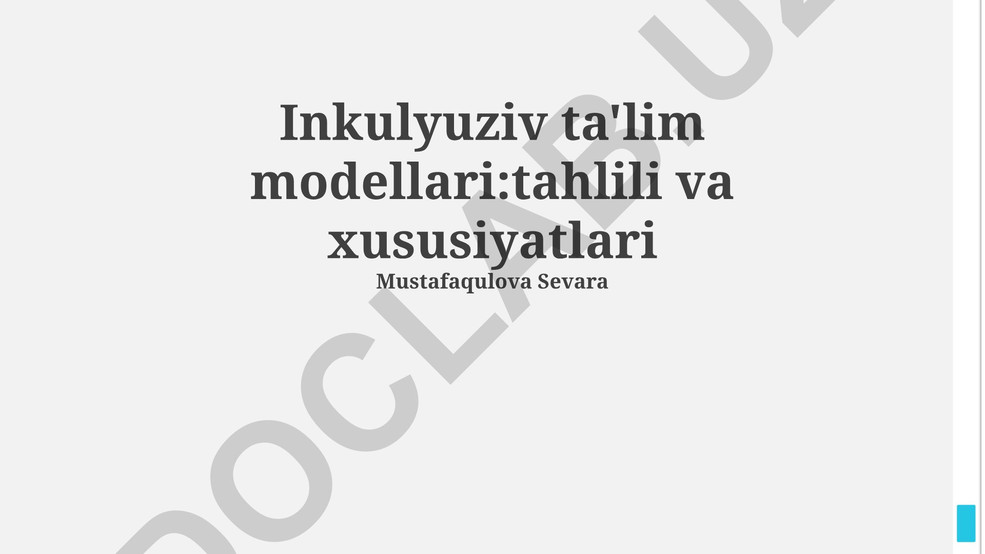 Inkulyuziv ta'lim modellari: tahlili va xususiyatlari