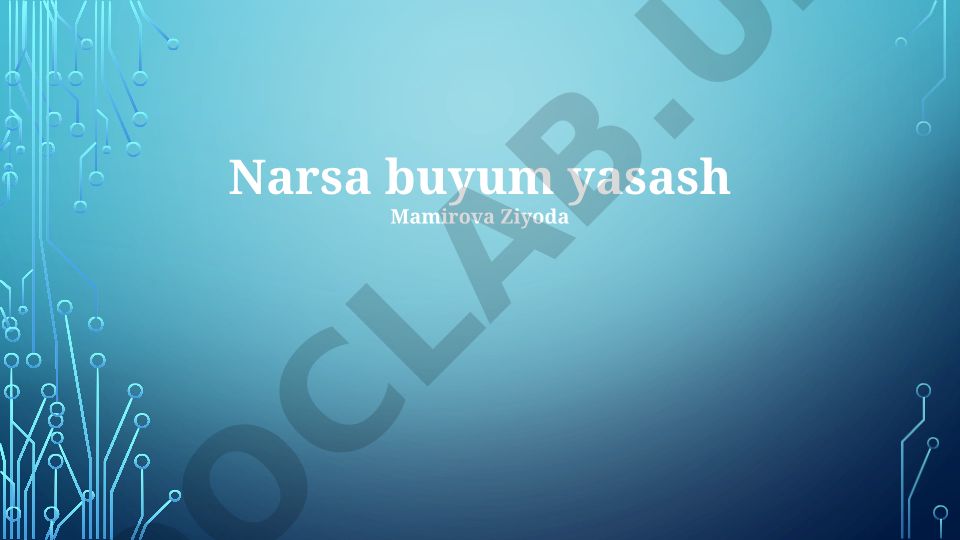 Narsa buyum yasash: materiallar, texnikalar va loyihalar