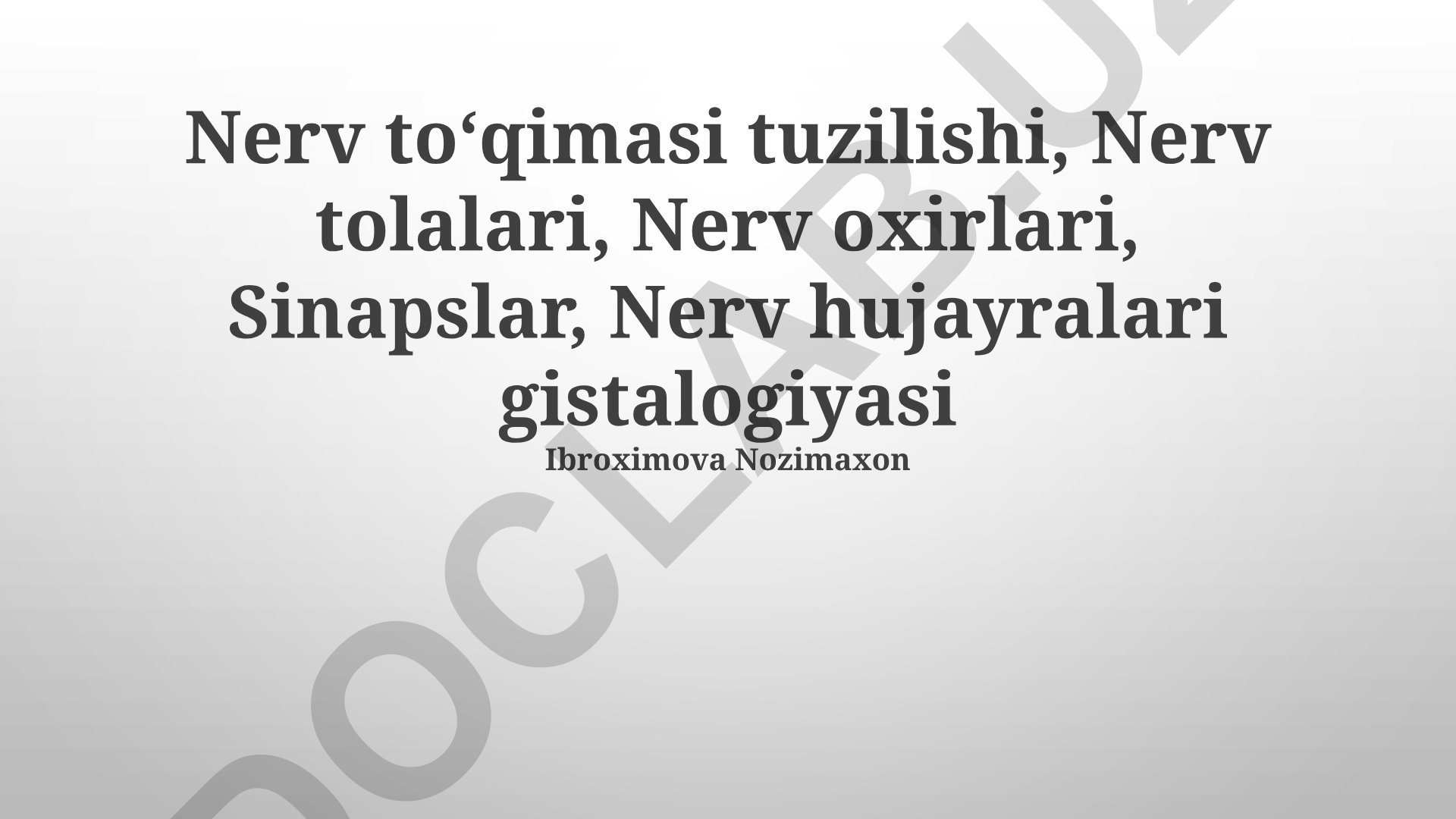 Nerv toʻqimasi tuzilishi, nerv tolalari va sinapslar