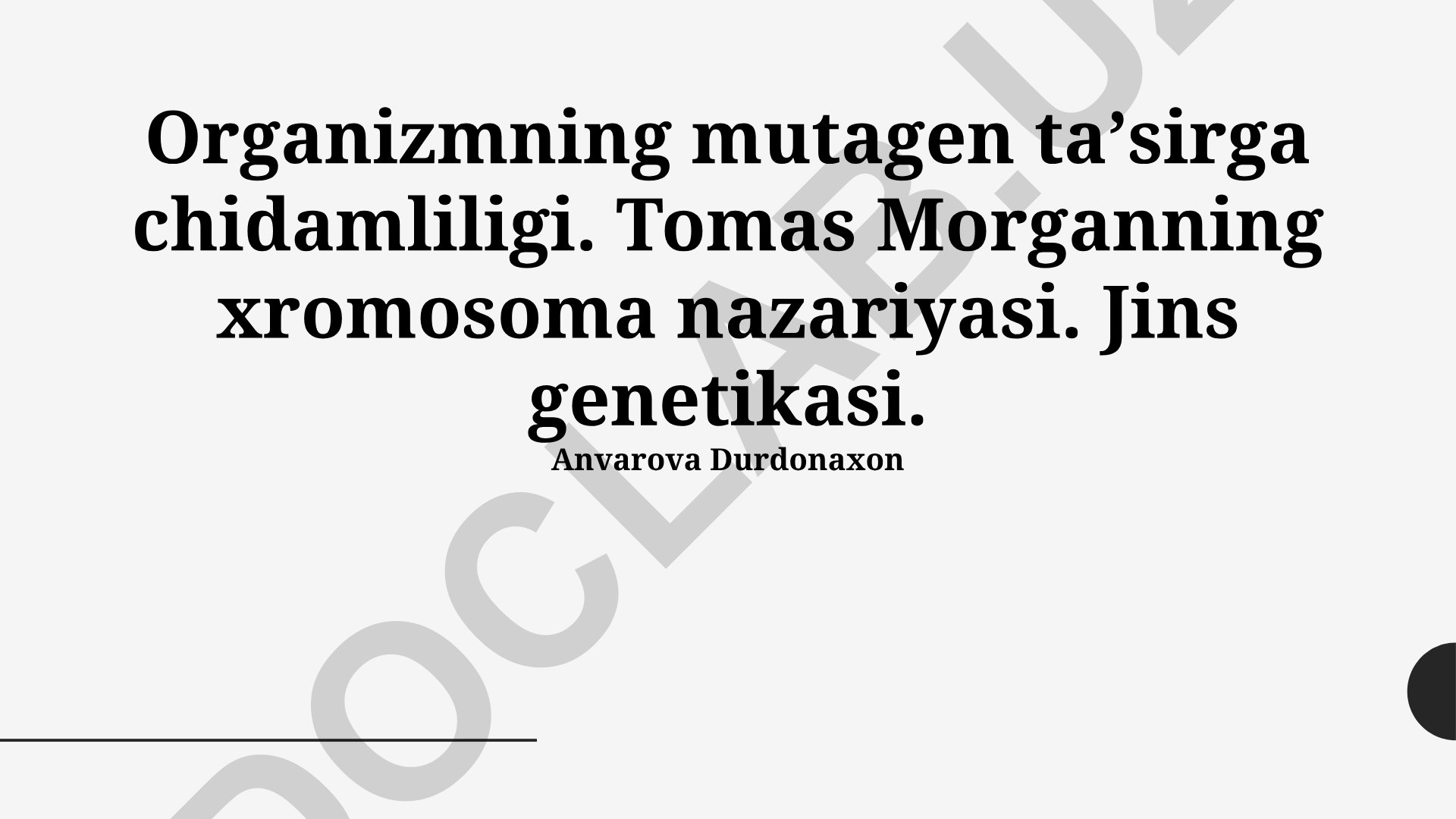 Organizmning mutagen ta'sirga chidamliligi va jins genetikasi