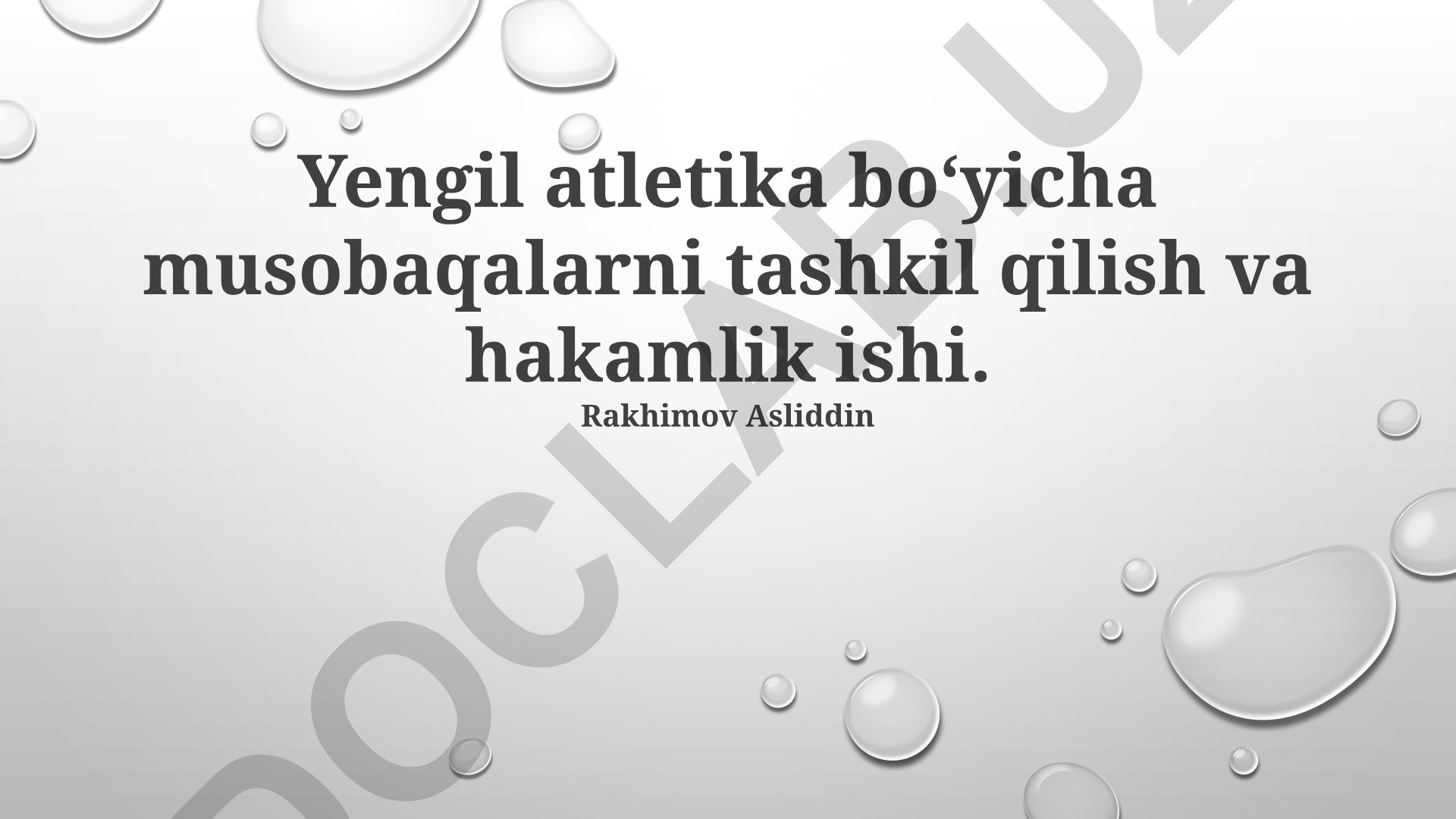 Yengil atletika musobaqalarini tashkil qilish va hakamlik ishi