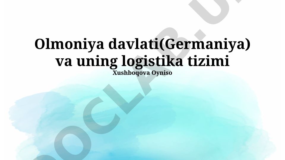 Olmoniya davlati va uning logistika tizimi