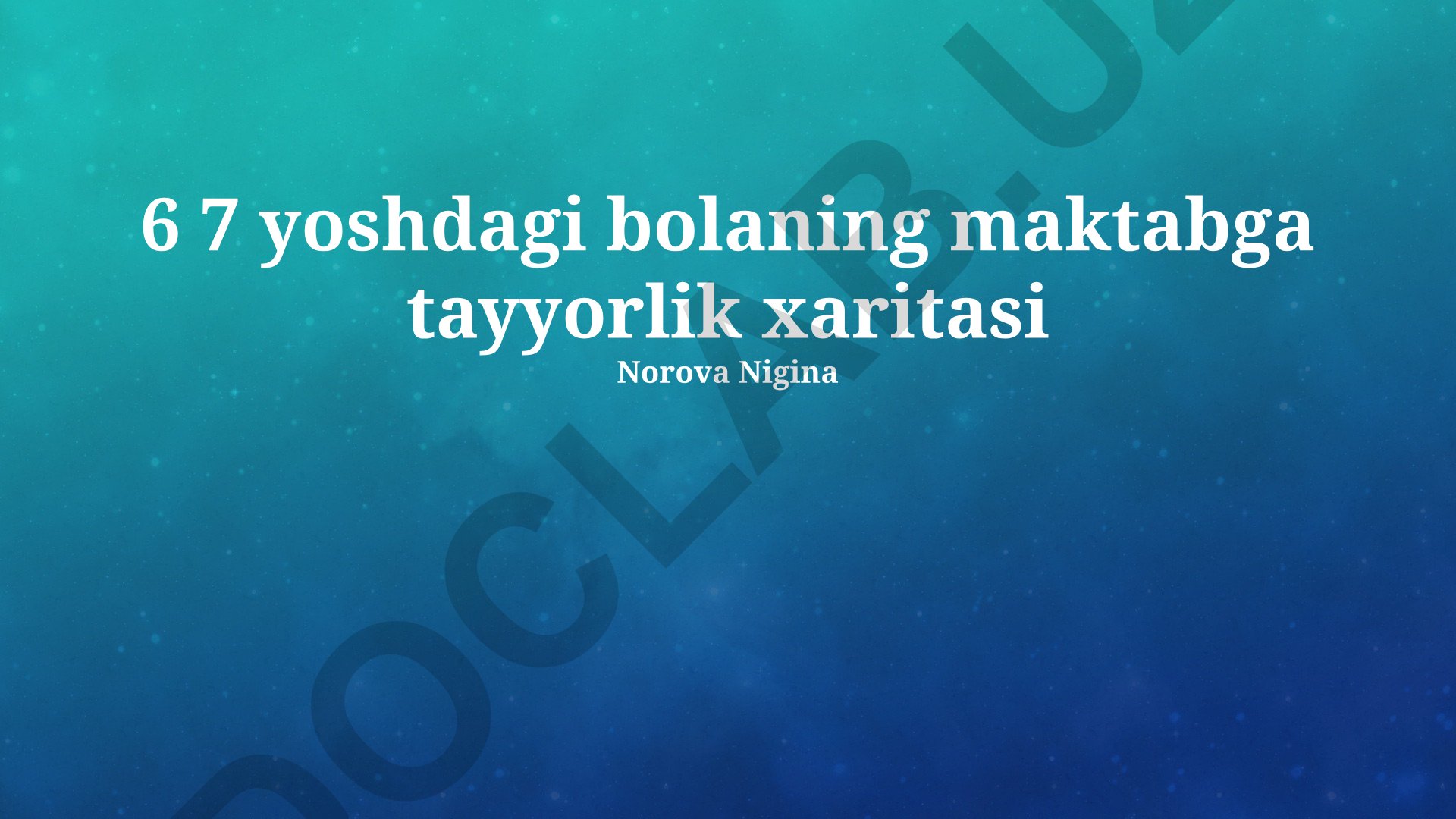 6-7 yoshdagi bolaning maktabga tayyorlik xaritasi