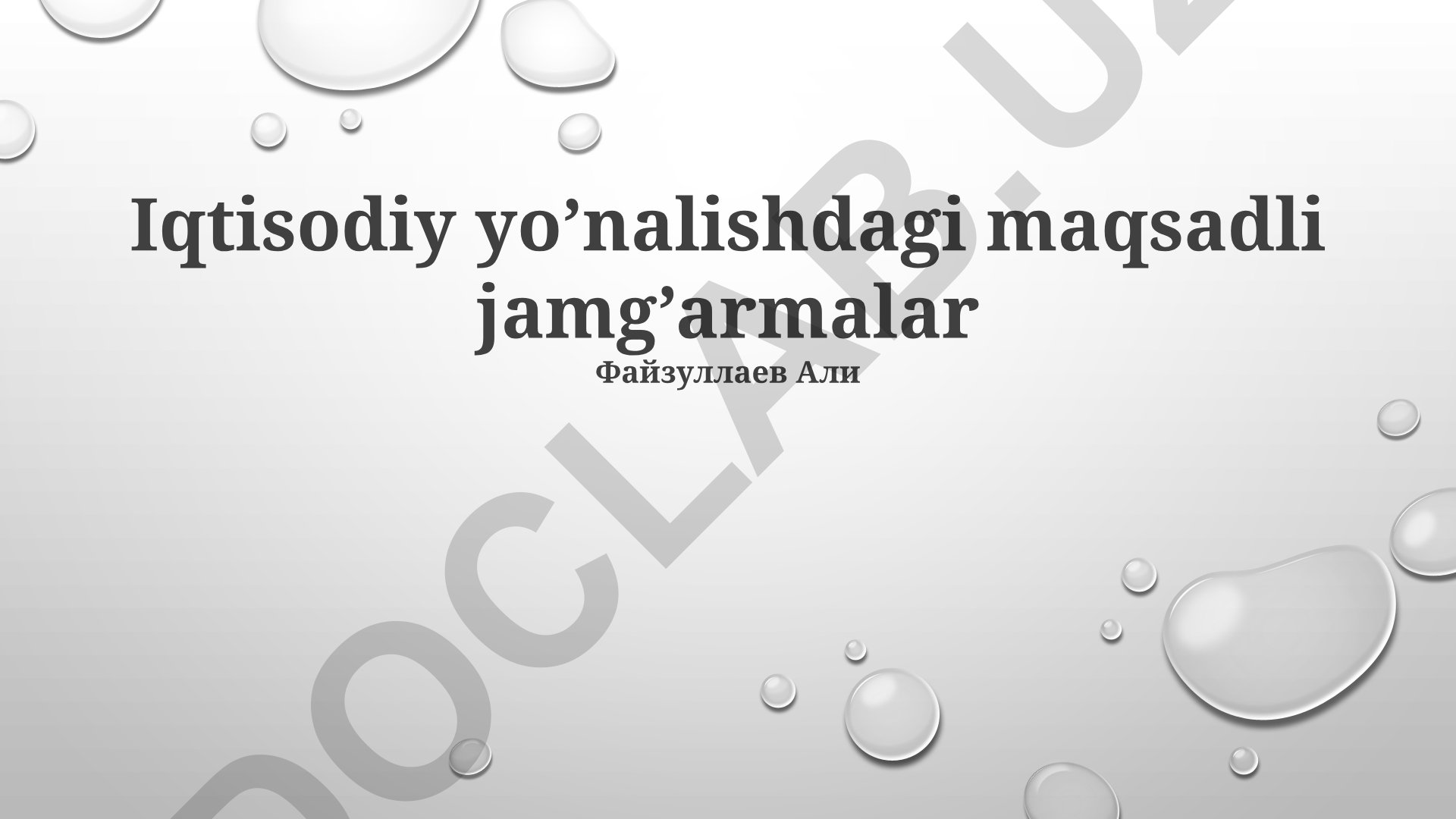 Iqtisodiy yo'nalishdagi maqsadli jamg'armalar