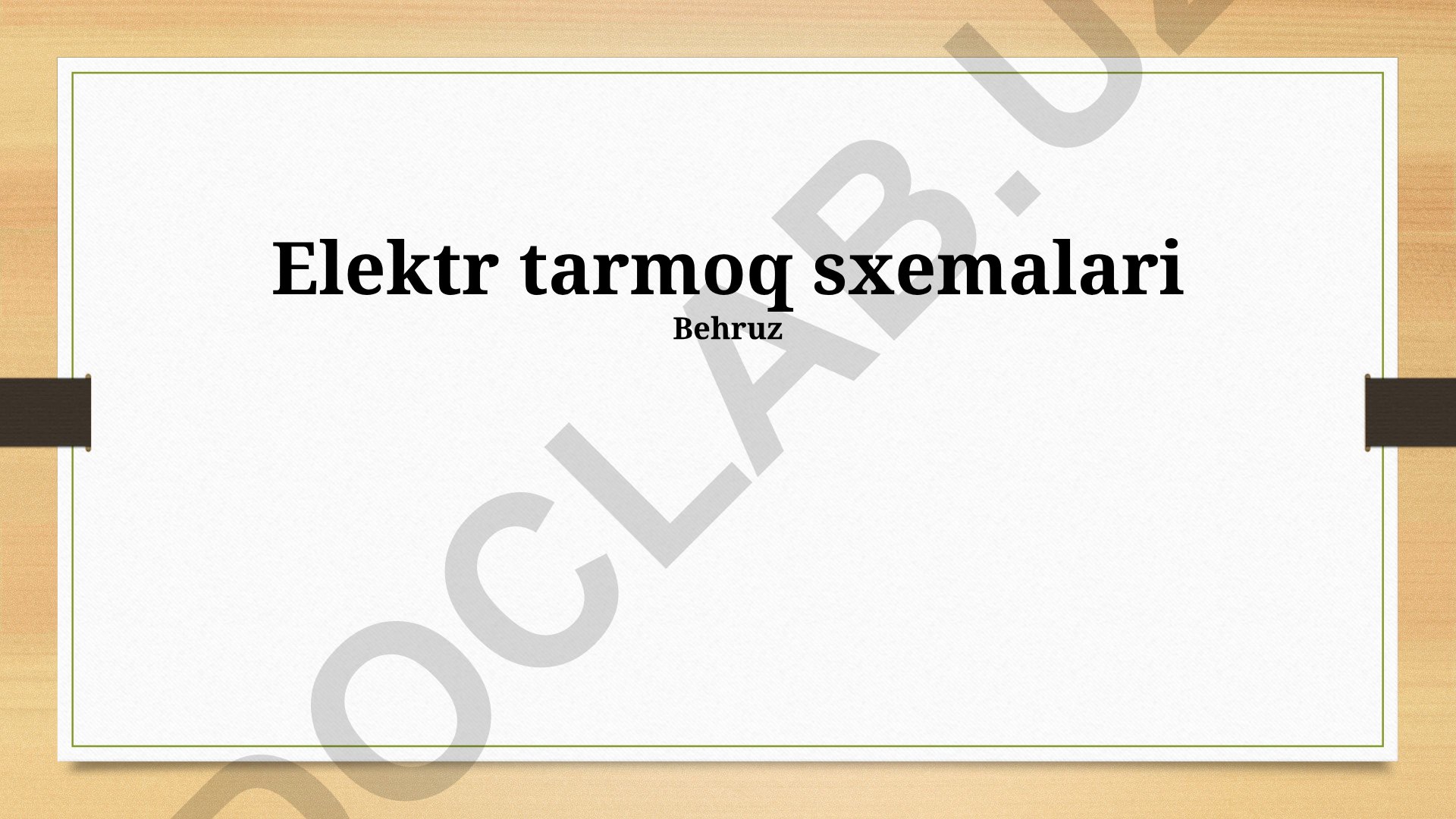 Elektr tarmoq sxemalari va diagrammalarini tahlil qilish
