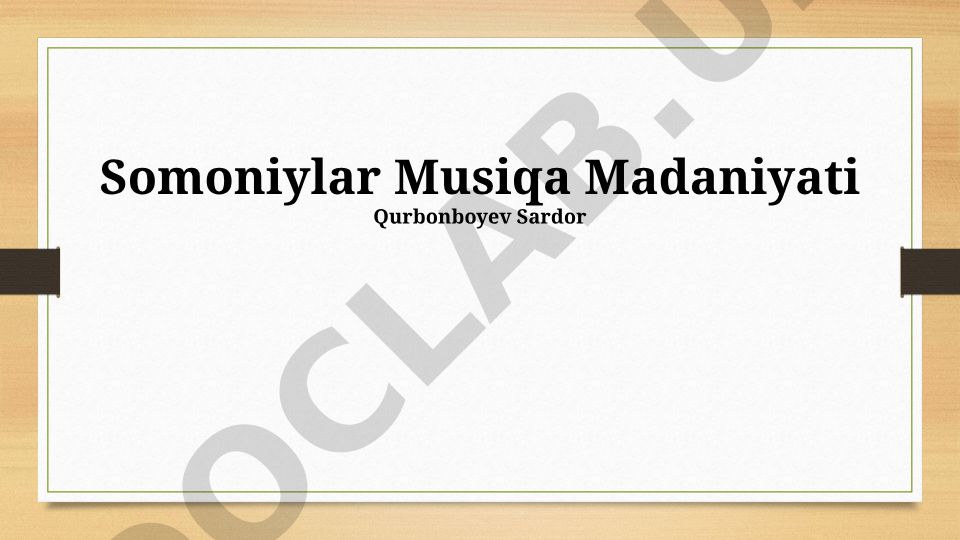 Somoniylar musiqa madaniyati: tarixi, janrlari va cholg'u asboblari