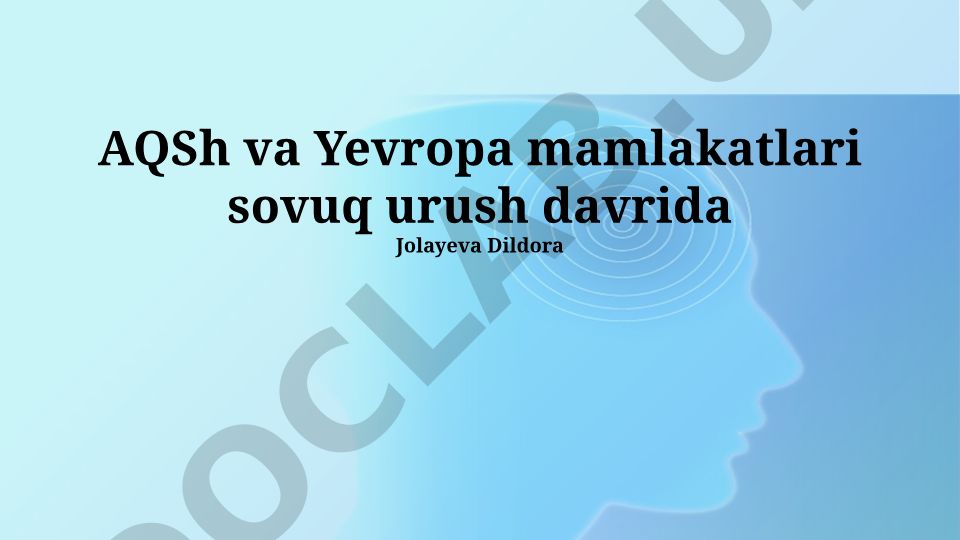 Sovuq Urush davrida AQSh va Yevropa mamlakatlari o'rtasidagi munosabatlar