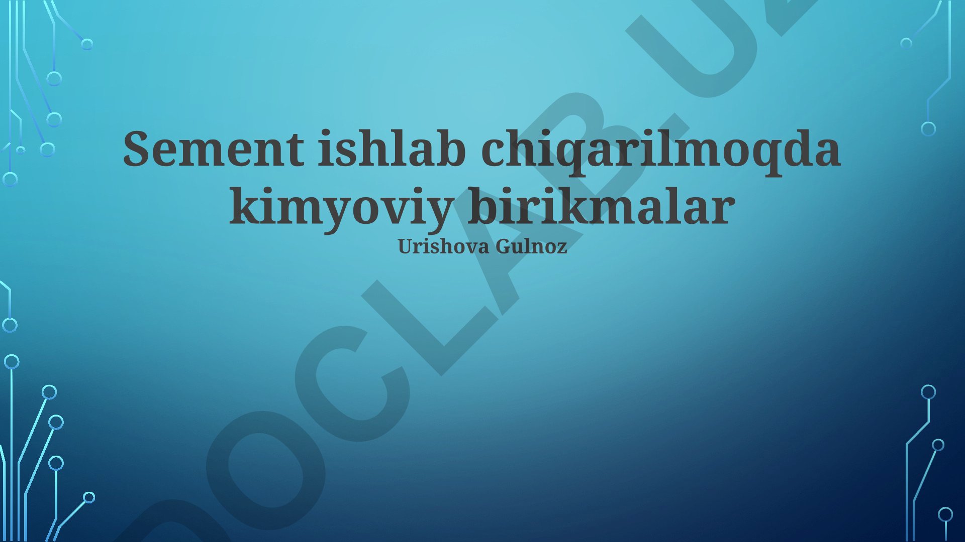 Tsement ishlab chiqarishning kimyoviy mexanizmlari va atrof-muhit muhofazasi