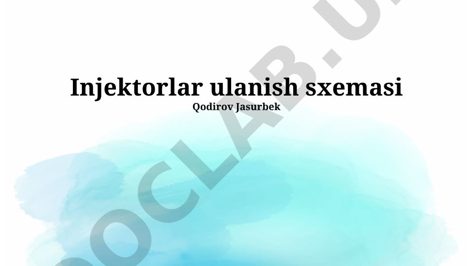 Injektorlar ulanish sxemasi