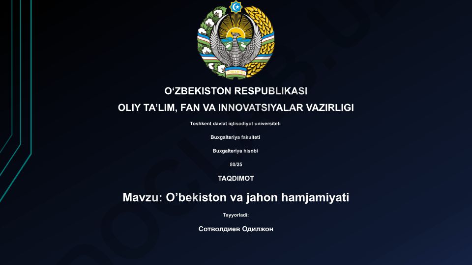 O'zbekistonning tashqi siyosati va xalqaro hamkorlik