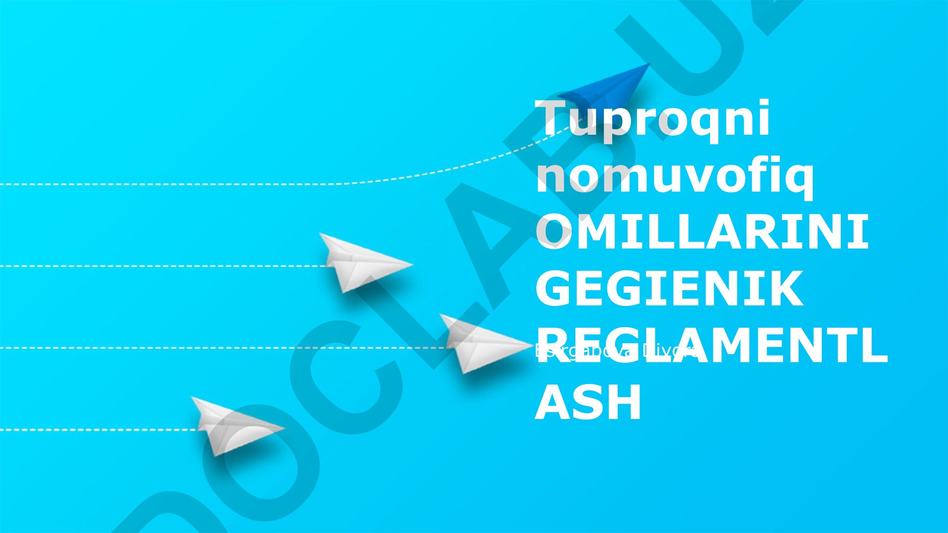 Tuproqning mos kelmaydigan omillarini gigiena vositalari orqali tartibga solish