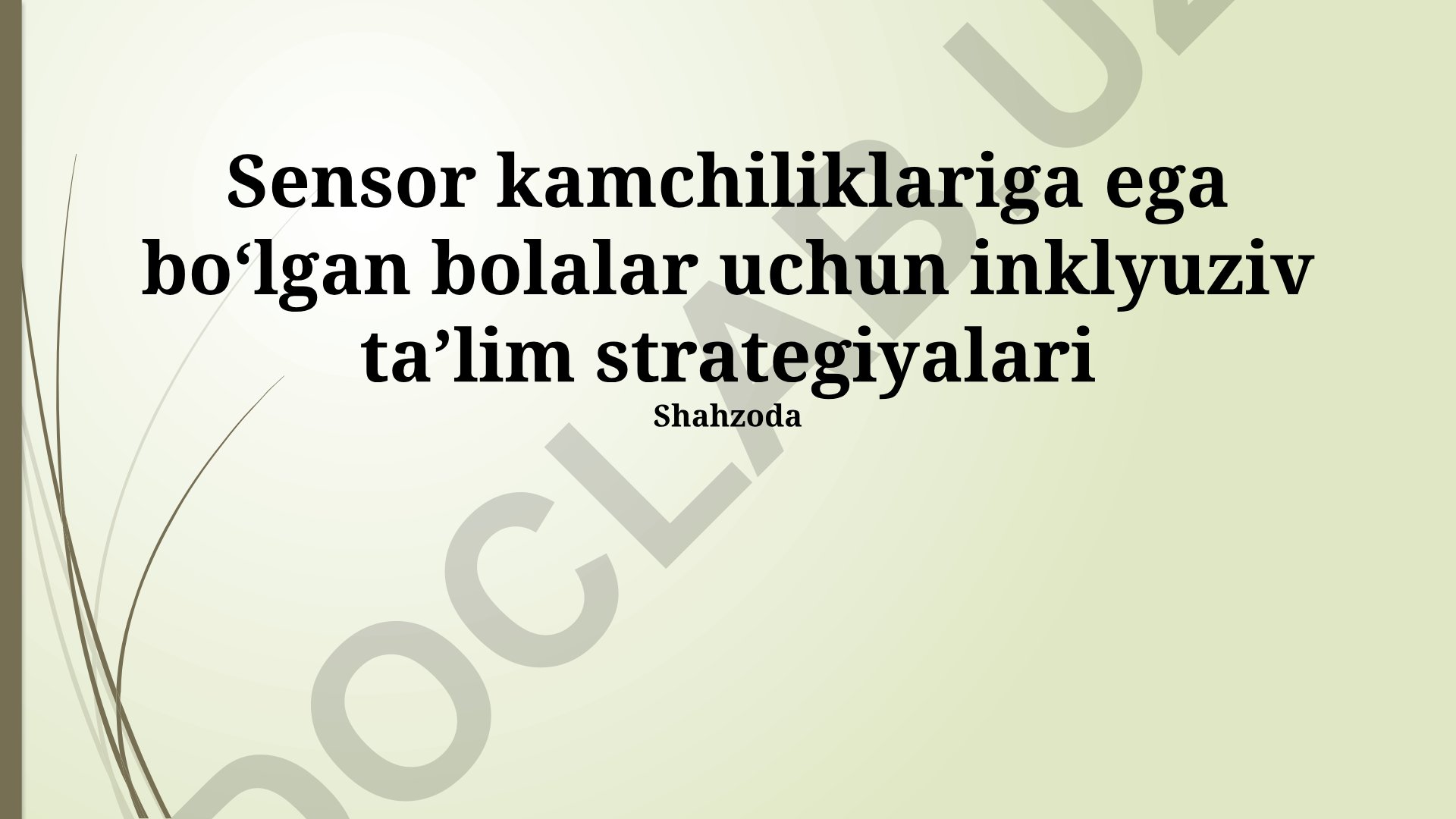 Sensor kamchiliklariga ega boʻlgan bolalar uchun inklyuziv taʼlim strategiyalari
