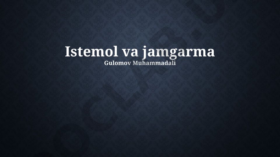 Iste'mol va jamg'arishning iqtisodiy oqibatlari va omillari