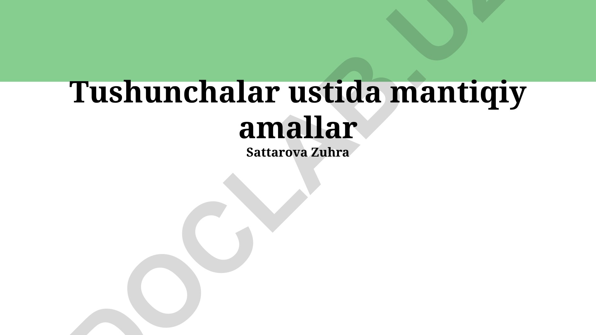 Tushunchalar ustida mantiqiy amallar
