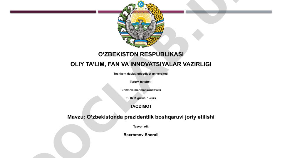 Oʻzbekistonda prezidentlik boshqaruvi joriy etilishi