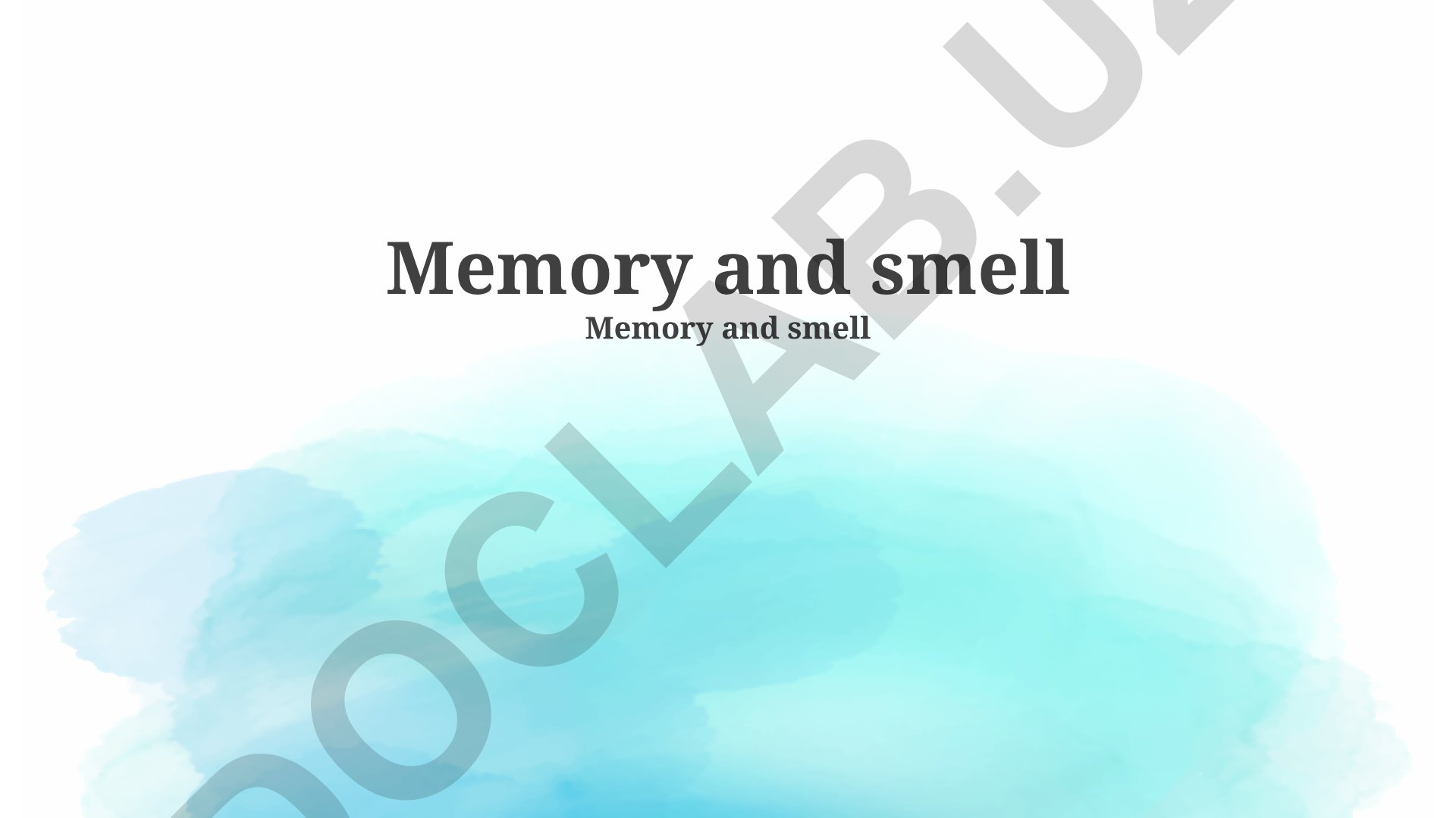 Memory and smell