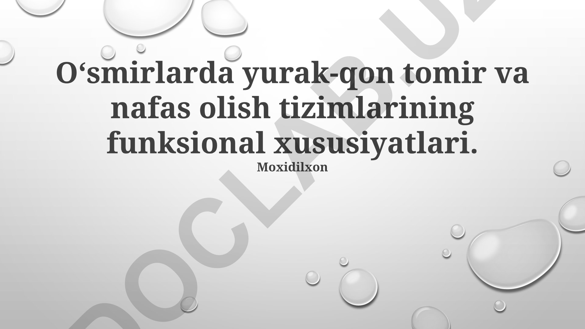 Oʻsmirlarda yurak-qon tomir va nafas olish tizimlarining funksional xususiyatlari