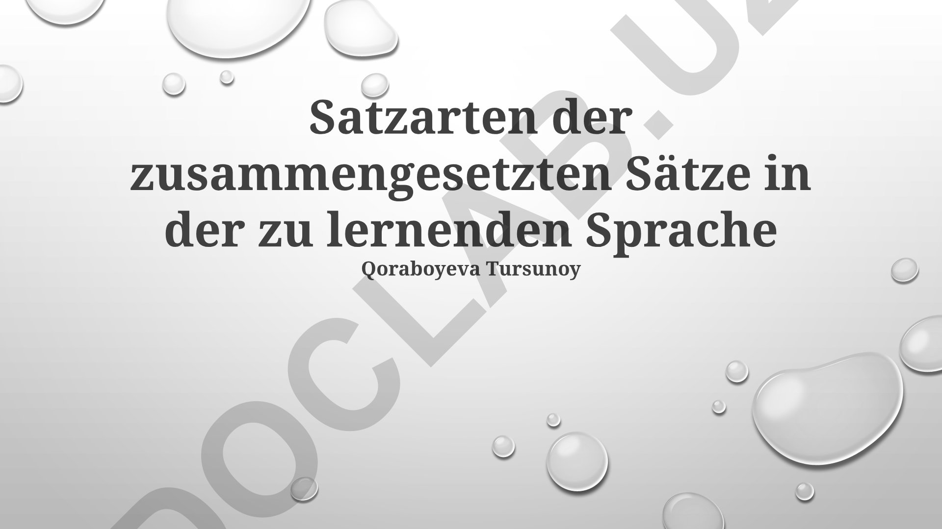 Satzarten der zusammengesetzten Sätze in der zu lernenden Sprache