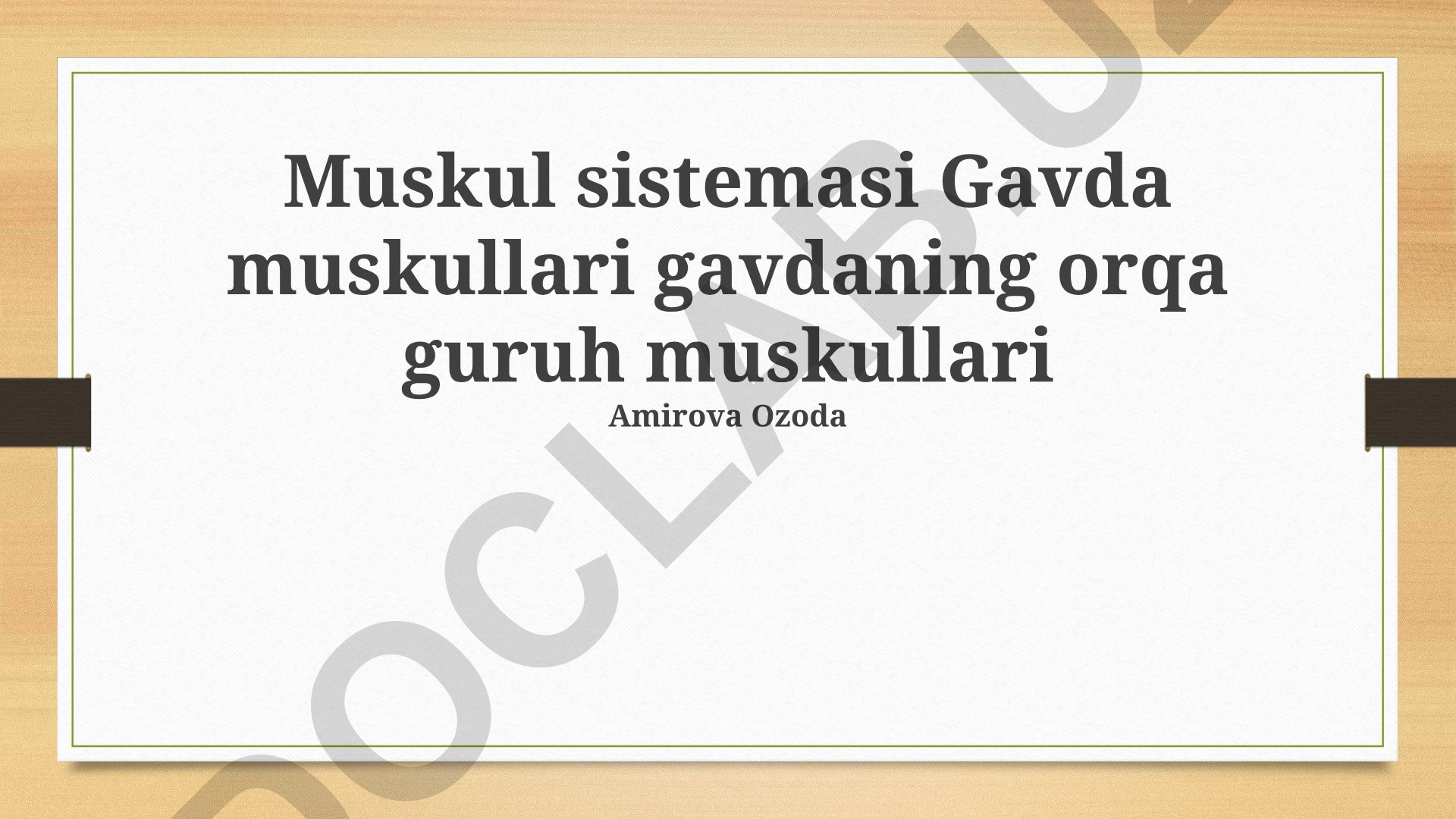 Orqa mushaklar guruhi: tuzilishi, vazifalari va mashqlari