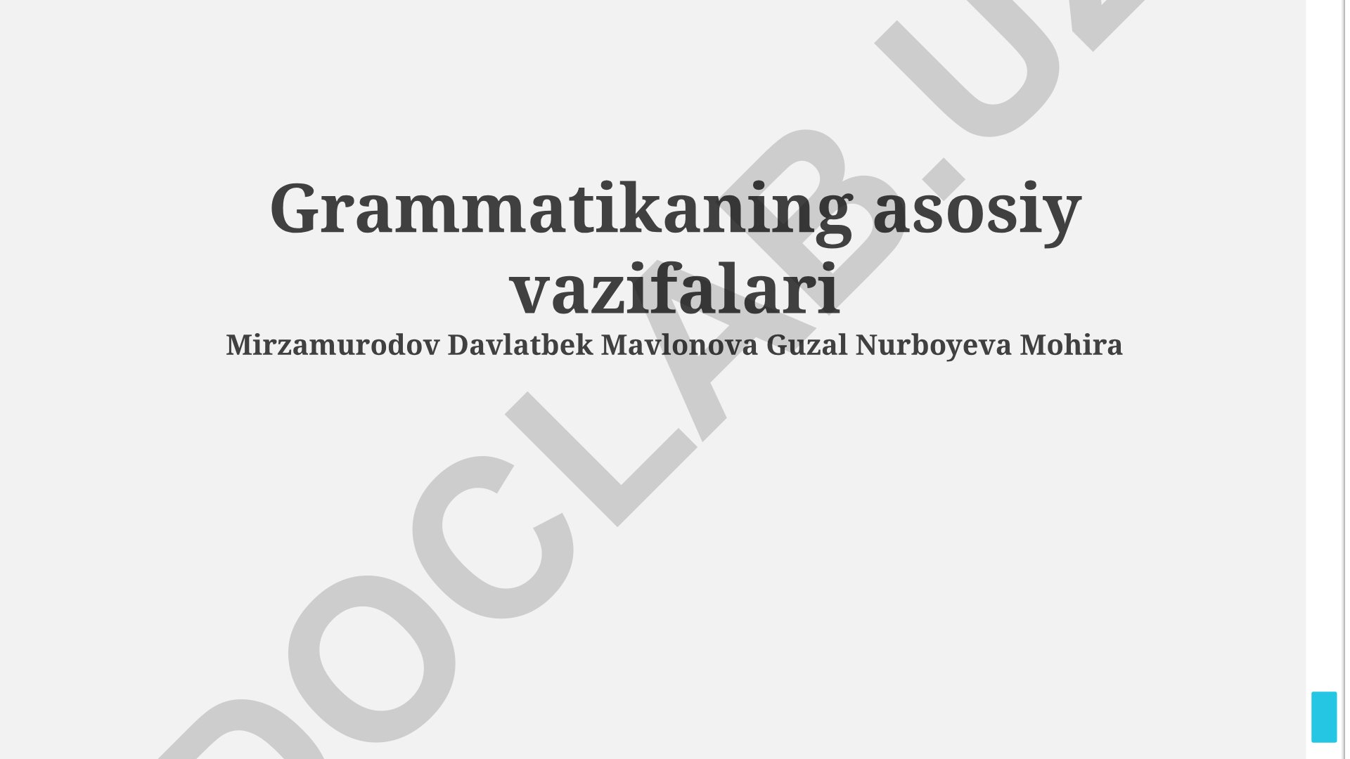 Grammatikaning asosiy vazifalari