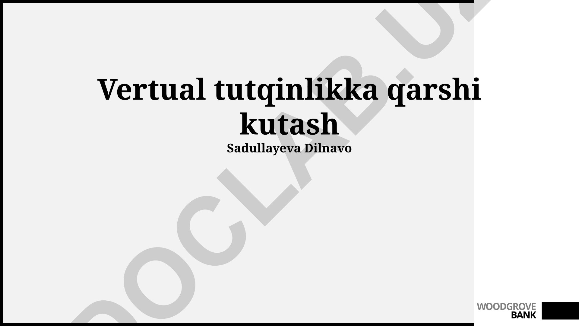Virtual giyohvandlikka qarshi kurash strategiyasi