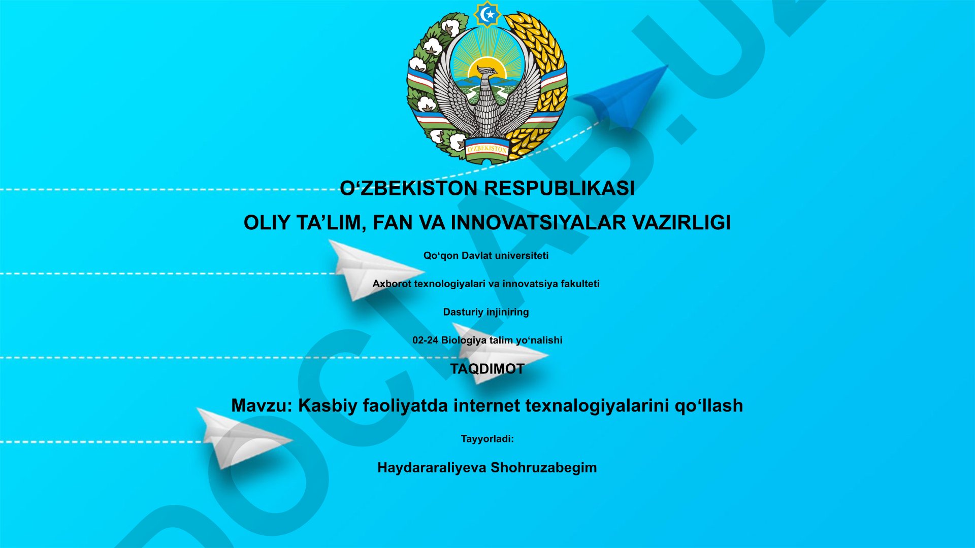 Kasbiy faoliyatda internet texnologiyalarini qoʻllash