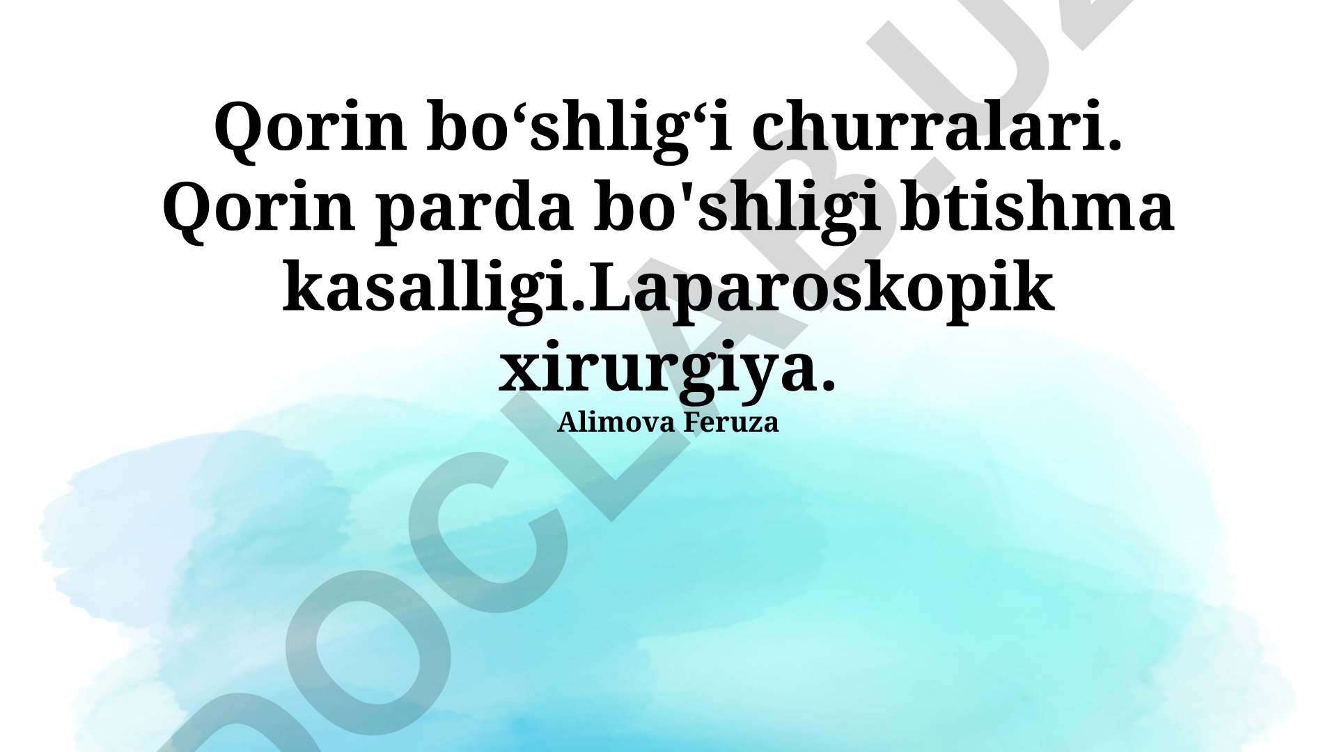 Qorin bo'shlig'i churralari va laparoskopik jarrohlik