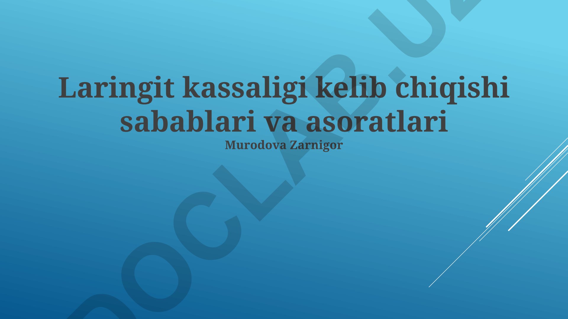 Laringit kasalligi kelib chiqishi sabablari va asoratlari