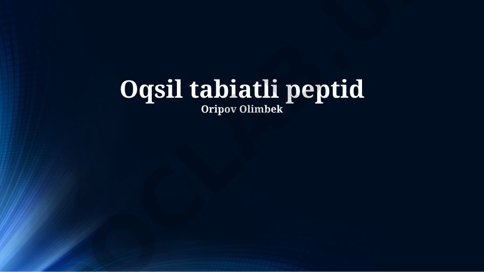 Oqsilga o'xshash peptidlar: tuzilishi, xususiyatlari va qo'llanilishi