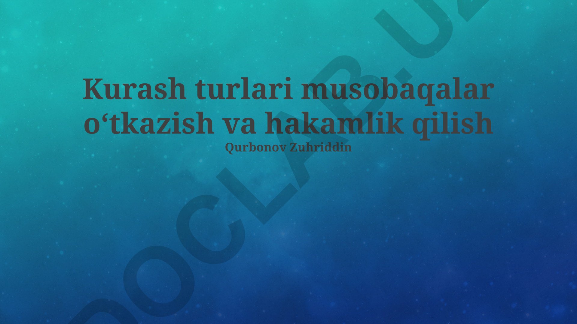 Kurash turlari musobaqalar oʻtkazish va hakamlik qilish