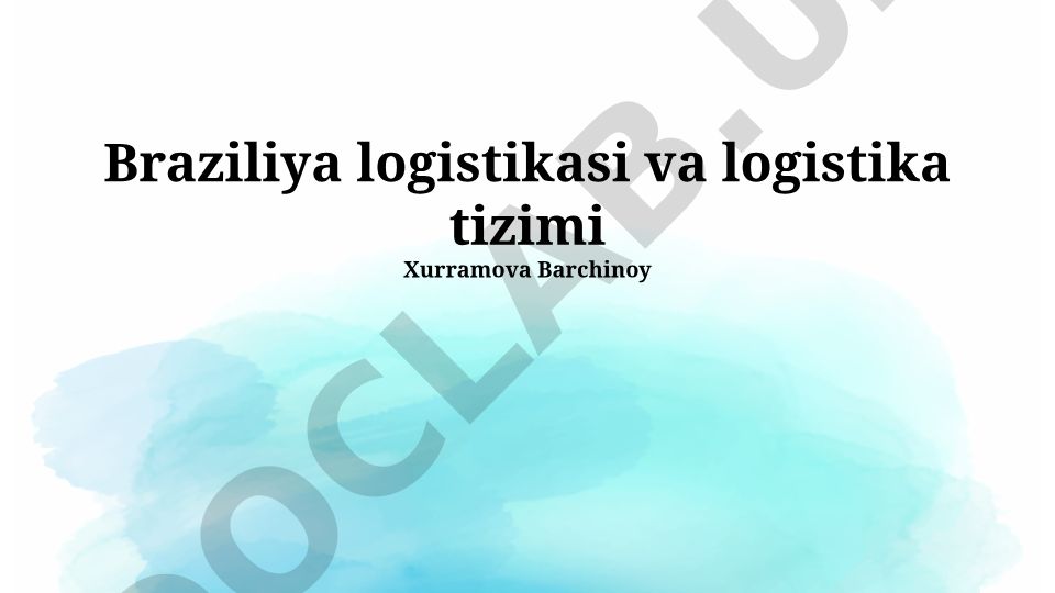 Braziliya logistikasi va logistika tizimi