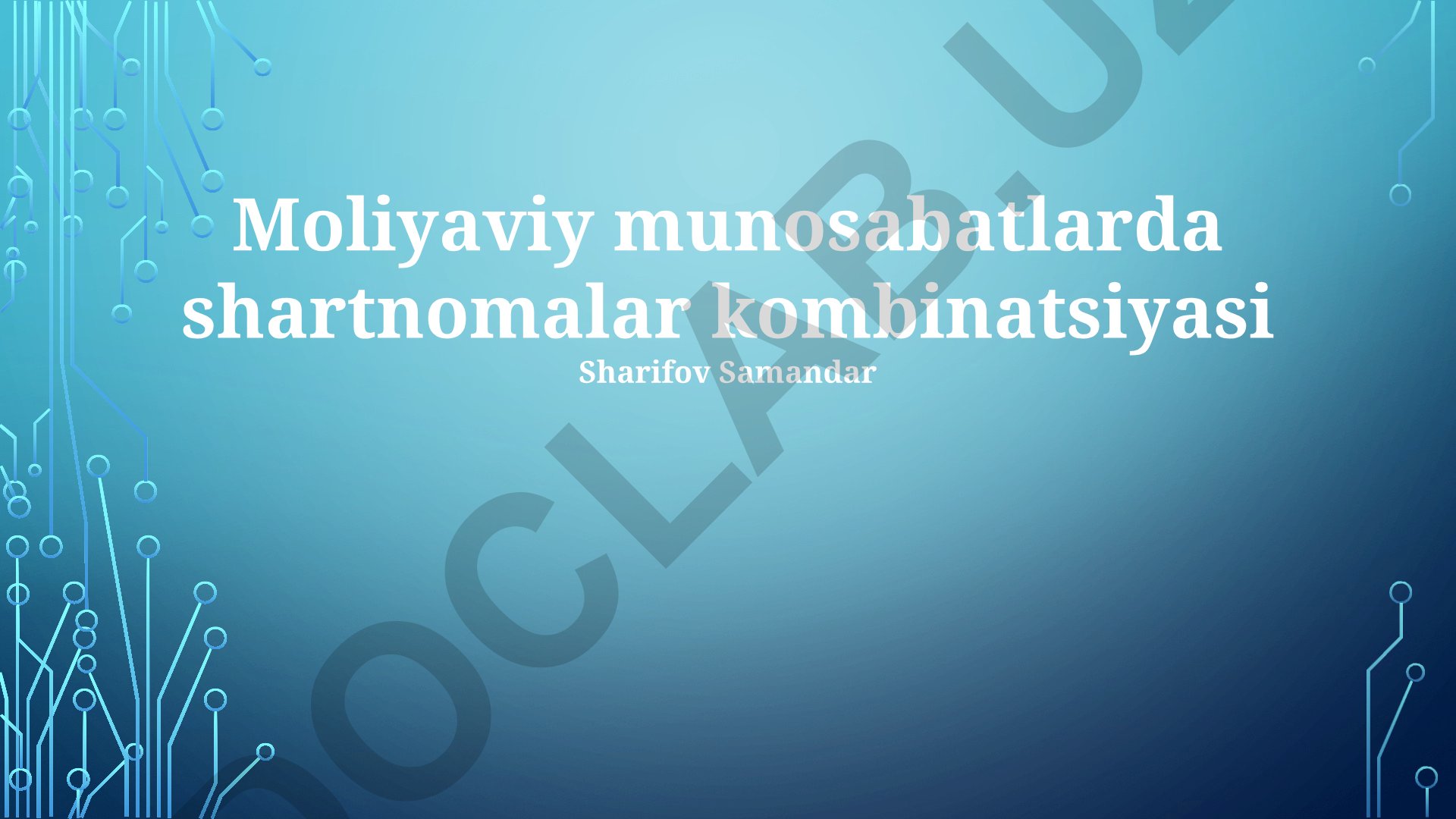 Moliyaviy munosabatlarda shartnomalar kombinatsiyasi